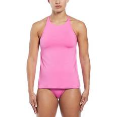 M Tankinis Nike Women's Lace Up High Neck Swim Tankini Pink