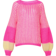 Dame Gensere Noella Liana Knit Sweater - Pink/Yellow Mix