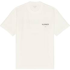 Men - White Tops AllSaints Underground Oversized Crew T-shirt - Ashen White