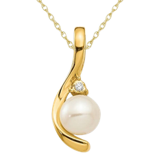 Gem & Harmony Pendant Necklace - Gold/Pearl/Diamond