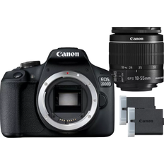 Canon EOS 2000D + 18-55 IS II Lens + LP-E10 Battery