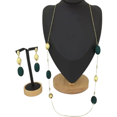 BlackBeauty Long chain set - Gold/Green