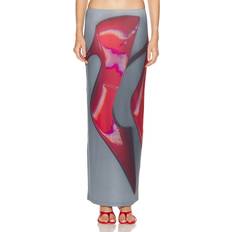 L - Long Skirts Acne Studios Maxi Skirt in Grey Dark Grey & Red