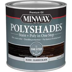 Minwax PolyShades Wood Stain + Polyurethane ½ Pint, Classic Black
