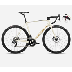 Rennräder Straßenfahrräder Orbea Orca M31e Team 2024 Carbon Road Bike - Ivory White/Burgundy Herrenfahrrad