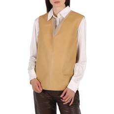 Burberry Women Vests Burberry Bonded Lambskin And Wool Oversized Vest