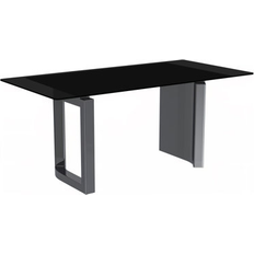 Leisuremod Astra Series Rectangular with Sintered Stone/Glass Dining Table