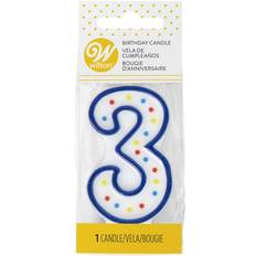 Cake Candles Wilton Number 3 Blue Birthday Candle