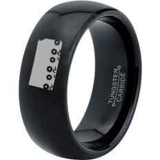 Zealot Tungsten Kansas Sunflower State Flowers Band Ring - Black