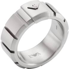 Edelstahl - Herren Ringe Emporio Armani Men's Stainless Steel Band Ring - Silver