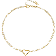 Women Anklets Finest Gold Double Strand Heart Anklet - Gold