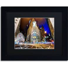 Trademark Fine Art Christmas in New York Black Framed Art 14x11"