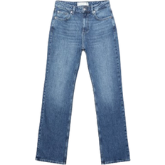 Blau - Damen - W36 Jeans Stradivarius D98 Straight Fit Vintage Look Jeans - Pearl Grey
