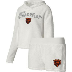 Cotton Pajamas Concepts Sport Women's White Chicago Bears Fluffy Pullover and Sleep Set White