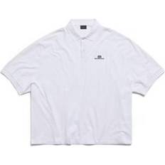 Unisex - White Polo Shirts Balenciaga Bb Classic Polo Shirt Oversized