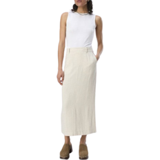 Damen - Leinen Röcke Object Sanne Long Pencil Skirt - Sandshell