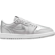 Nike Girls Children's Shoes Nike Jordan 1 Retro Low Silver PS - Neutral Grey/White/Metallic Silver