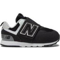 New Balance Jungen Sneakers New Balance Toddler's 574 Hook & Loop - Black with Silver Metallic