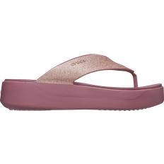 Pink Flip-Flops Crocs Getaway Platform Glitter Flip - Cassis