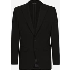 Dolce & Gabbana Herren Anzüge Dolce & Gabbana Einreihige Jacke Taormina Aus Baumwollstretch Mann Anzüge Und Blazer Schwarz