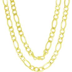 Nuragold Figaro Chain Link Pendant Necklace 5.5mm - Gold
