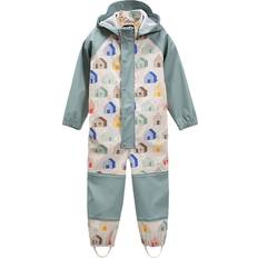 Rain Overalls Children's Clothing 7AM Enfant House Print Rain Coverall Jumpsuit, Teal Green, 18-24M Maisonette