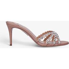 Shoes Aquazzura Embellished Tequila Mules pink