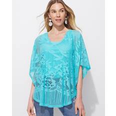 Capes & Ponchos on sale Chico's Off The Rack Women's Mesh Chianti Poncho in Waterloo Blue Small/Medium Outlet