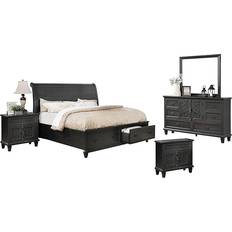 Built-in Storages Bed Packages Bedroom Sets Rustic Gray