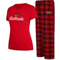 Cotton Pajamas Concepts Sport Women's Red/Black Chicago Blackhawks Arctic T-Shirt & Pajama Pants Sleep Set