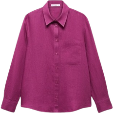 Damen Hemden Mango Lino Linen Shirt - Fuchsia