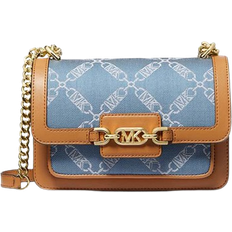 Michael Kors Heather Large Empire Logo Jacquard Shoulder Bag - Denim Multi