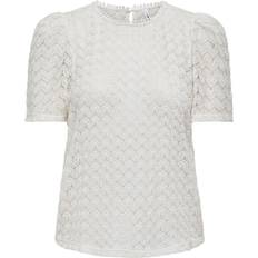 Only O-neck Top With Lace - White/Cloud Dancer
