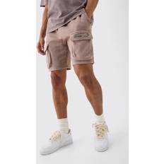 Cargoshorts - Damen - L boohooMAN Mens Loose Fit Cargo Wash Shorts Brown