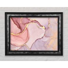 Canora Grey Oil Paint Pink And Gold Print Silver/Black Bild 42x29.7cm