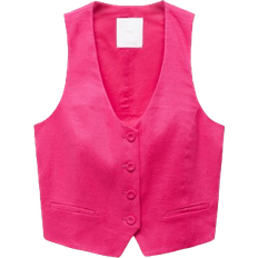 Damen - Leinen Westen Mango Linen Suit Vest - Fuchsia