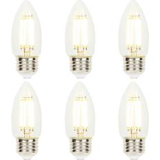 Westinghouse Lighting 6.5 Watt 100 Watt Equivalent Clear B11 Dimmable Filament LED Light Bulb, Medium Base, 6 Pack 6-Pack 6-Pack