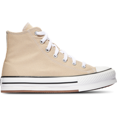 Converse Girls Children's Shoes Converse Big Kid's Chuck Taylor All Star EVA Lift Hi - Tan/White