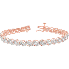 Macy's Swirl Tennis Bracelet - Rose Gold/Diamonds