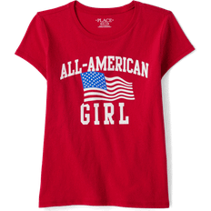The Children's Place Girl's Matching Family All American Girl Graphic Tee - Ruby