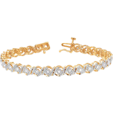 Macy's Swirl Tennis Bracelet - Gold/Diamonds