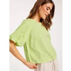 Grønne Bluser Vila Bluser Lettuce Green Vimiro O-Neck S/S Short Top Bluser og skjorter