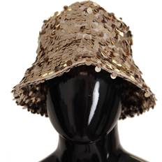 Golden Hüte Dolce & Gabbana Elegant Sequined Gold Bucket Women's Hat