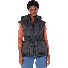 Levi's Coats Levi's Belted Hooded Puffer Vests Black Women's Clothing