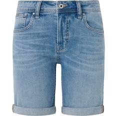 Damen - L - W30 Shorts Pepe Jeans Slim Short MW shorts för kvinnor, Blå Denim-mn7