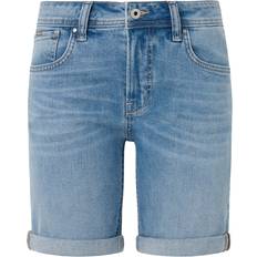 Blau - Damen - W33 Shorts Pepe Jeans Slim Short MW shorts för kvinnor, Blå Denim-mn7