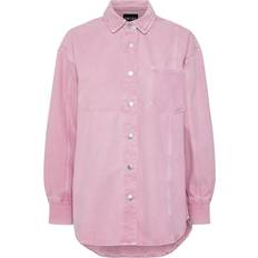 Pieces Fria Denim Shirt - Candy Pink
