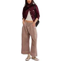 Chinos - Women Pants Free People Women's Sweet Talk Pleat-Front Chino Pants Phantom