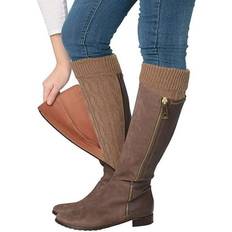 Brown Arm & Leg Warmers Isadora Paccini Women's Ribbed Knit Leg Warmers
