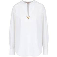 Gray - Women Blouses Valentino Logo Top White 40 IT